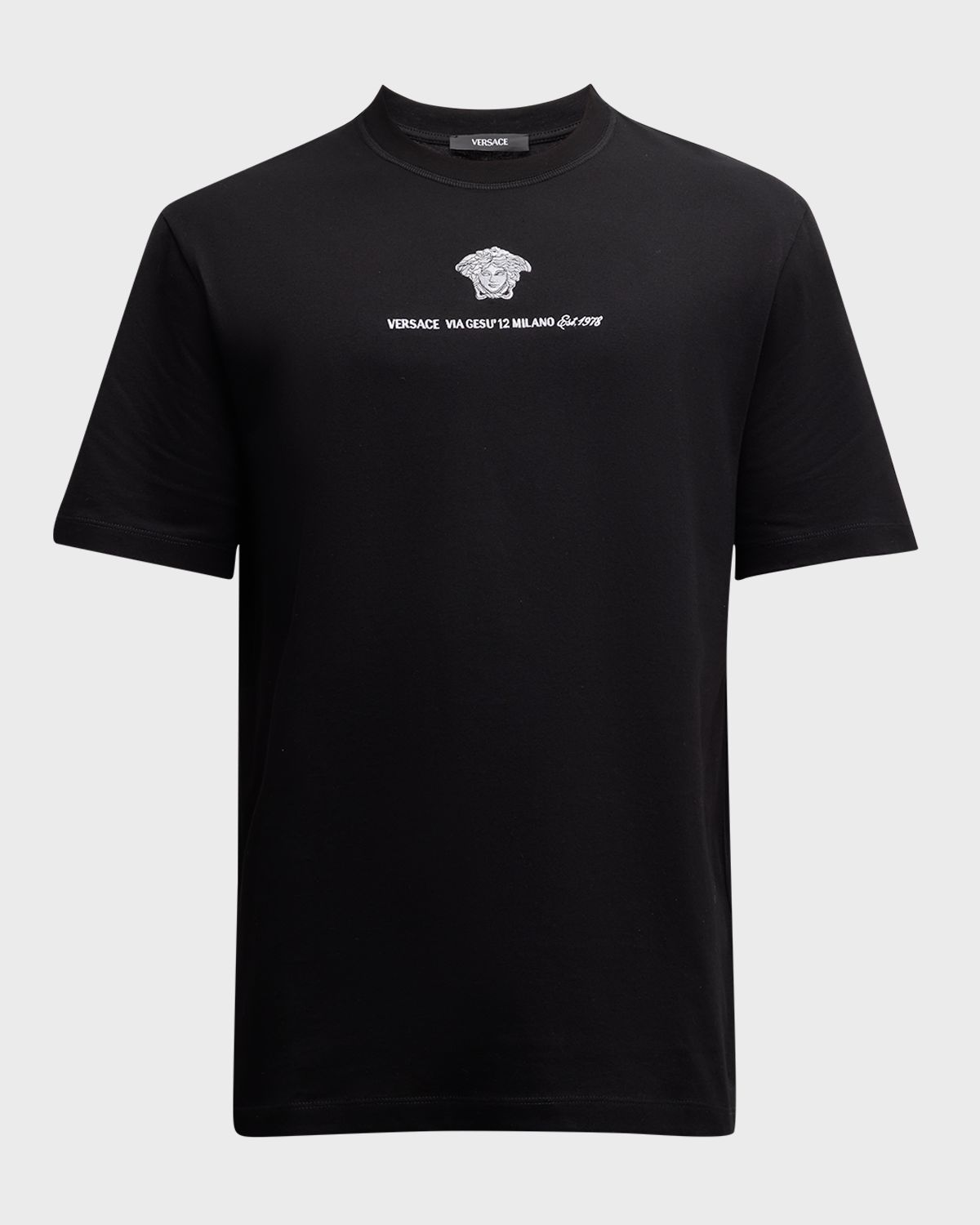 Versace Men 's Medusa Embroidered T-Shirt