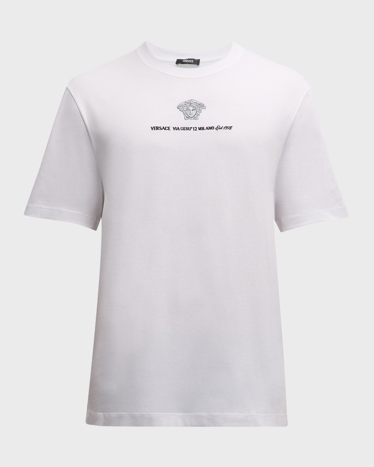 Versace Men 's Medusa Embroidered T-Shirt