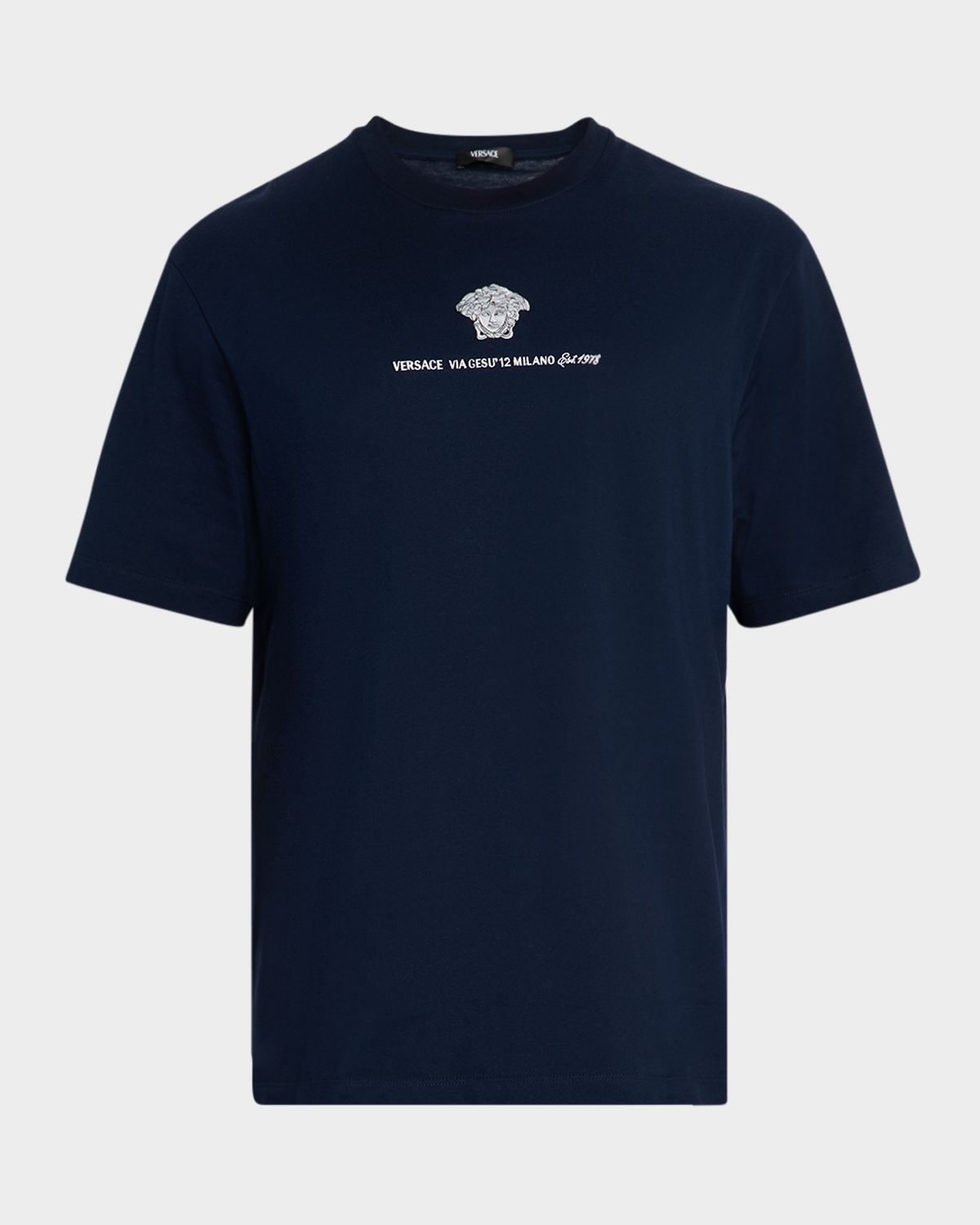 Versace Men 's Medusa Embroidered T-Shirt