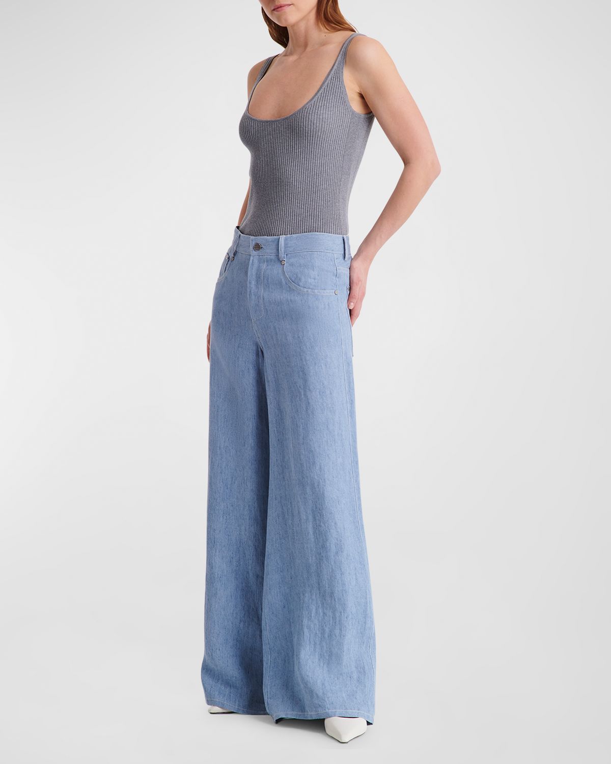 TWP Tiny Dancer Wide-Leg Denim Jeans