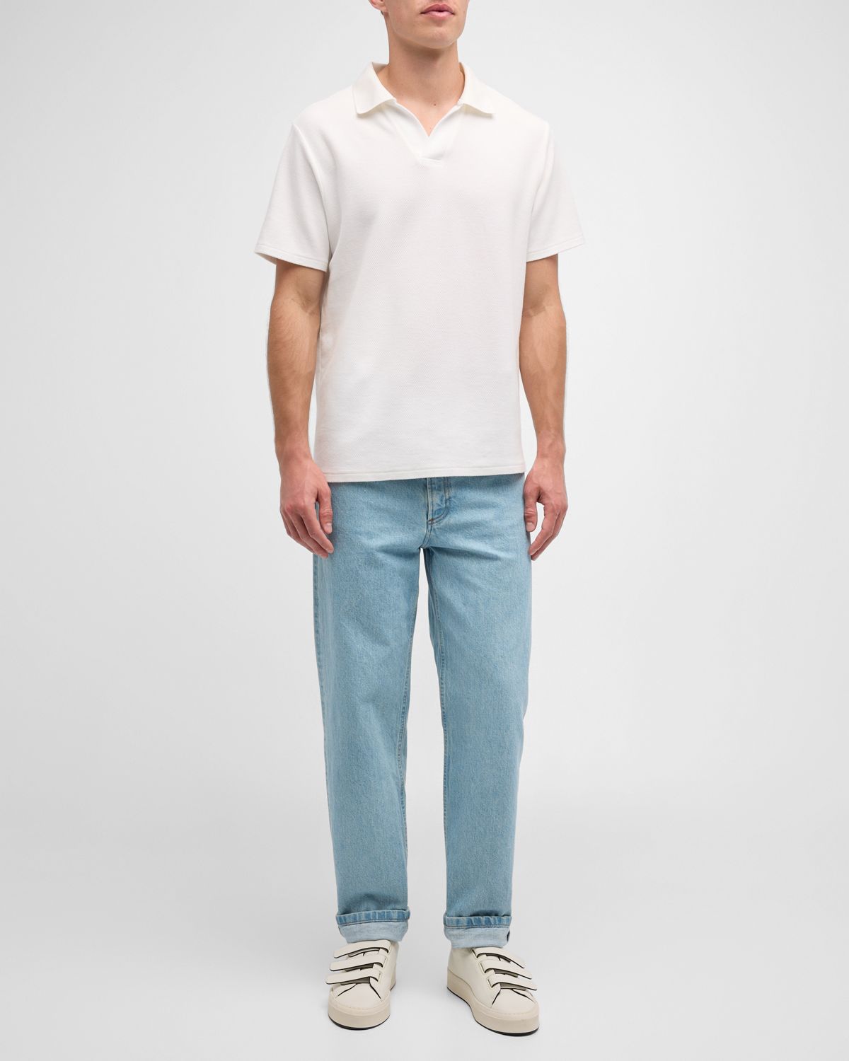 FRAME Men 's Jacquard Polo Shirt | Thumbnail 8 FRAME Men 's Jacquard Polo Shirt | Thumbnail 8