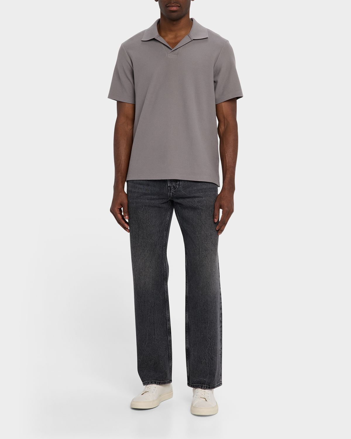 FRAME Men 's Jacquard Polo Shirt | Thumbnail 6 FRAME Men 's Jacquard Polo Shirt | Thumbnail 6