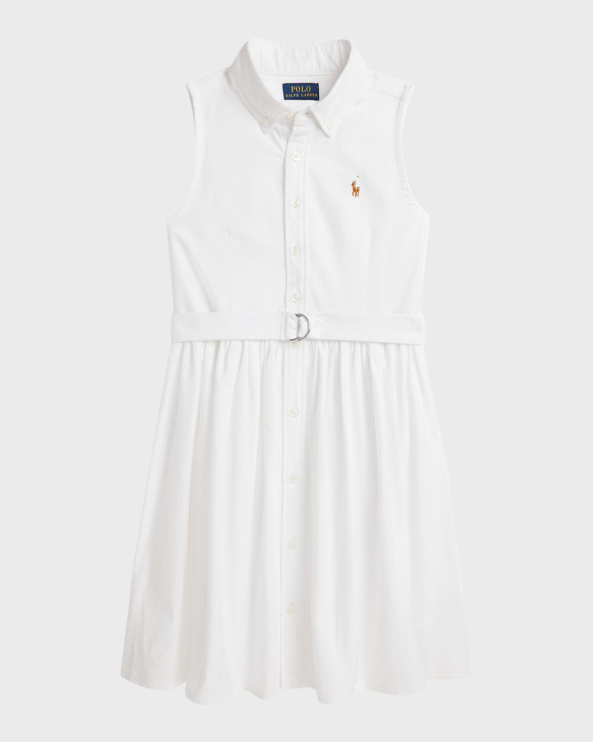 Polo Ralph Lauren Girl 's Classic Oxford Belted Dress W/ Bloomers