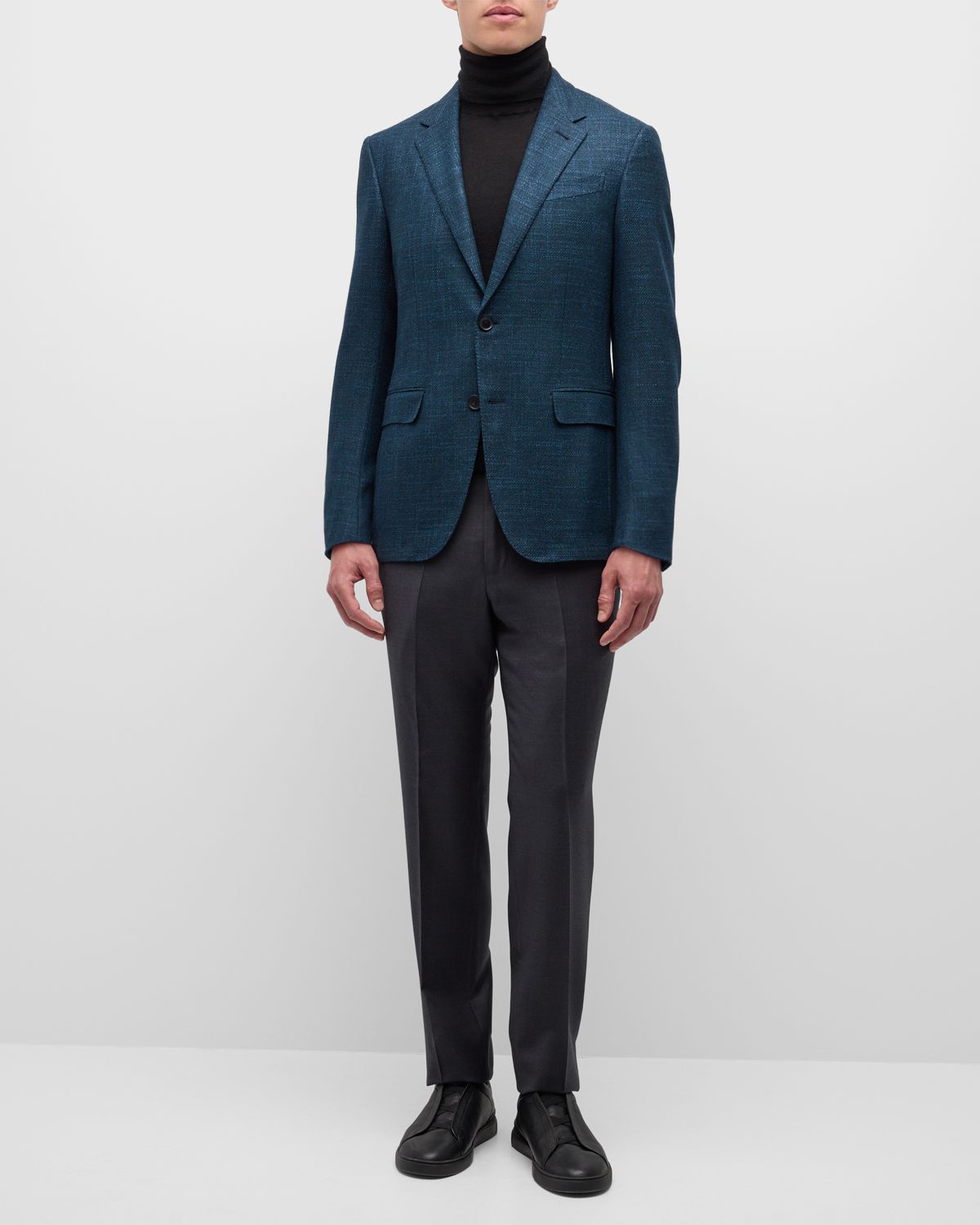 ZEGNA Men 's Crossover Wool-Cashmere Blazer
