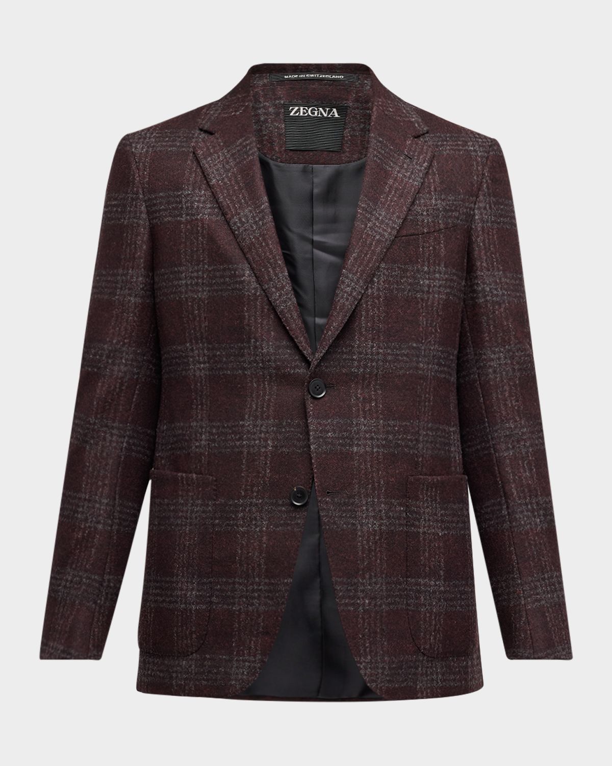 ZEGNA Men 's Wool-Blend Plaid Sport Coat