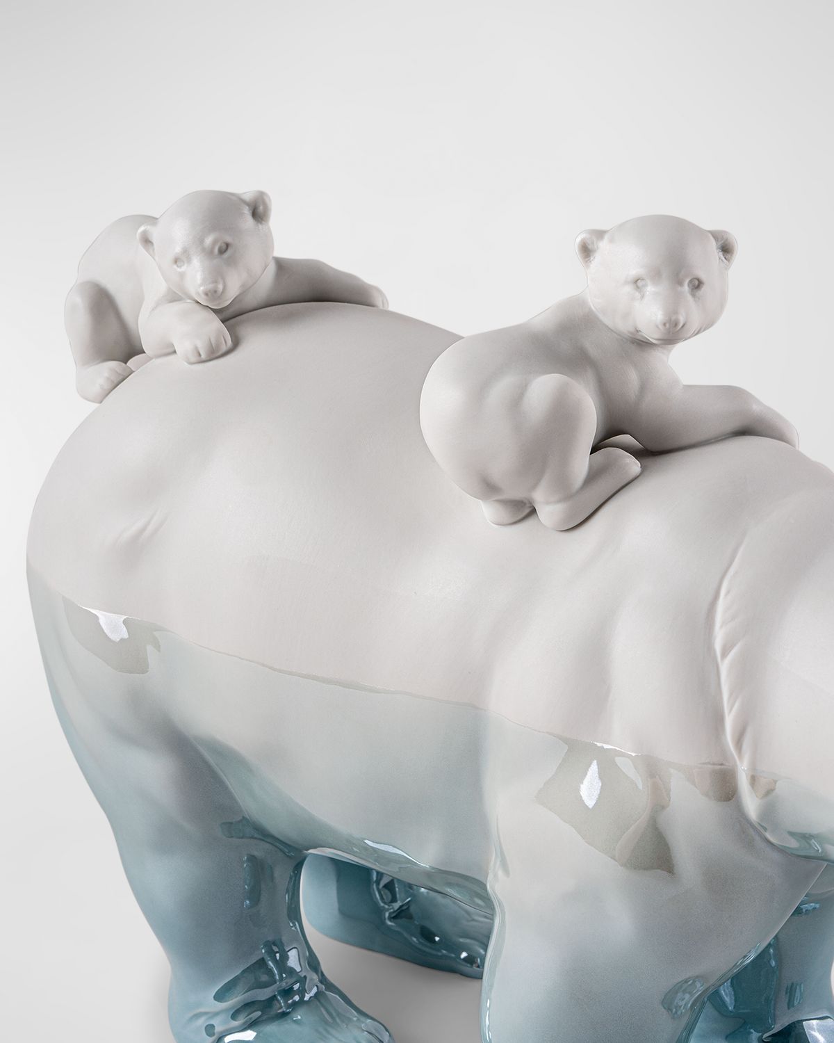 Lladro Mummy Bear and Babies Underwater Sculpture