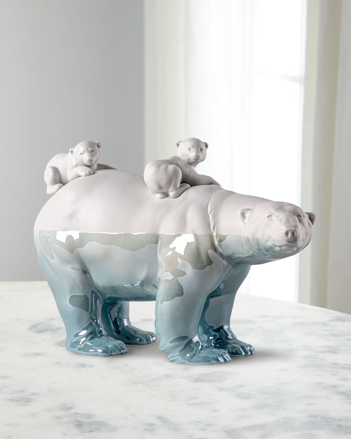 Lladro Mummy Bear and Babies Underwater Sculpture | Thumbnail 6