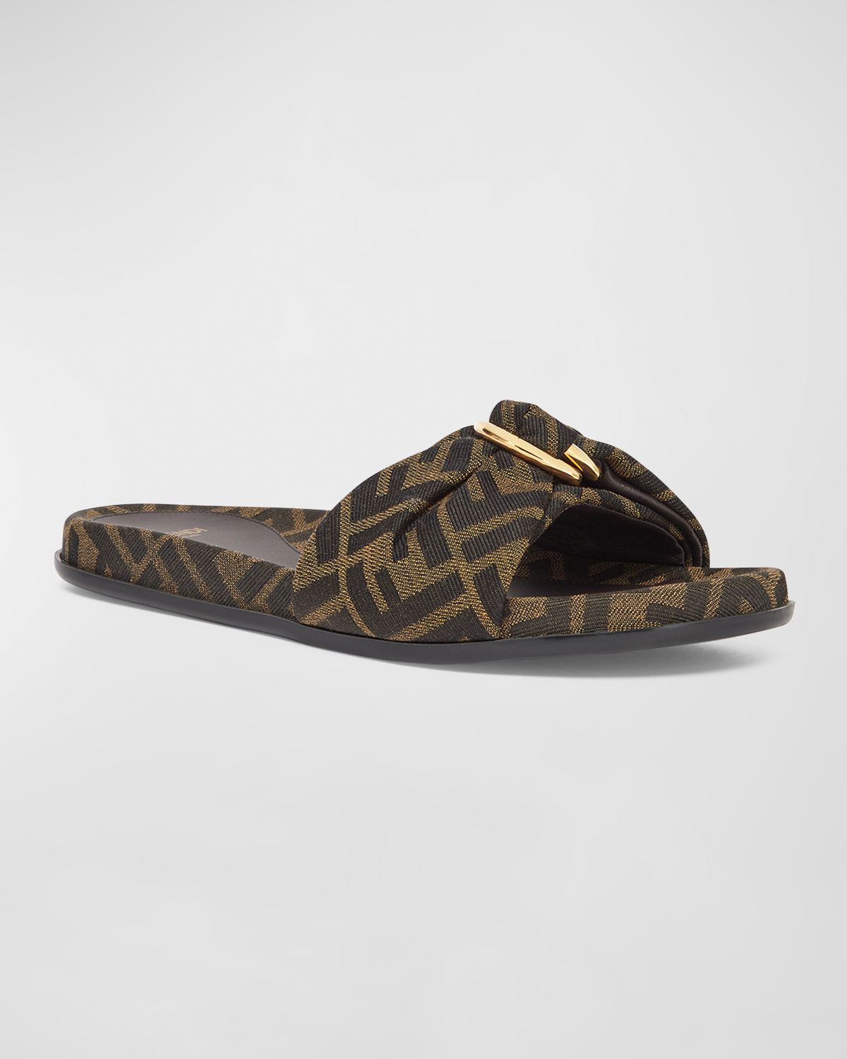 Fendi FF Jacquard Flat Slides