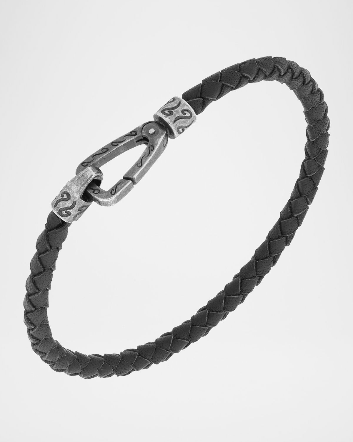 Marco Dal Maso Men 's Lash Woven Bracelet, Silver