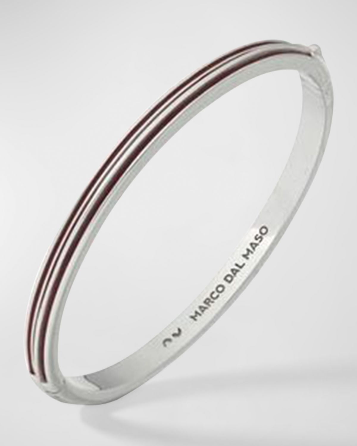 Marco Dal Maso Men 's Acies Thin Bangle Bracelet, Silver