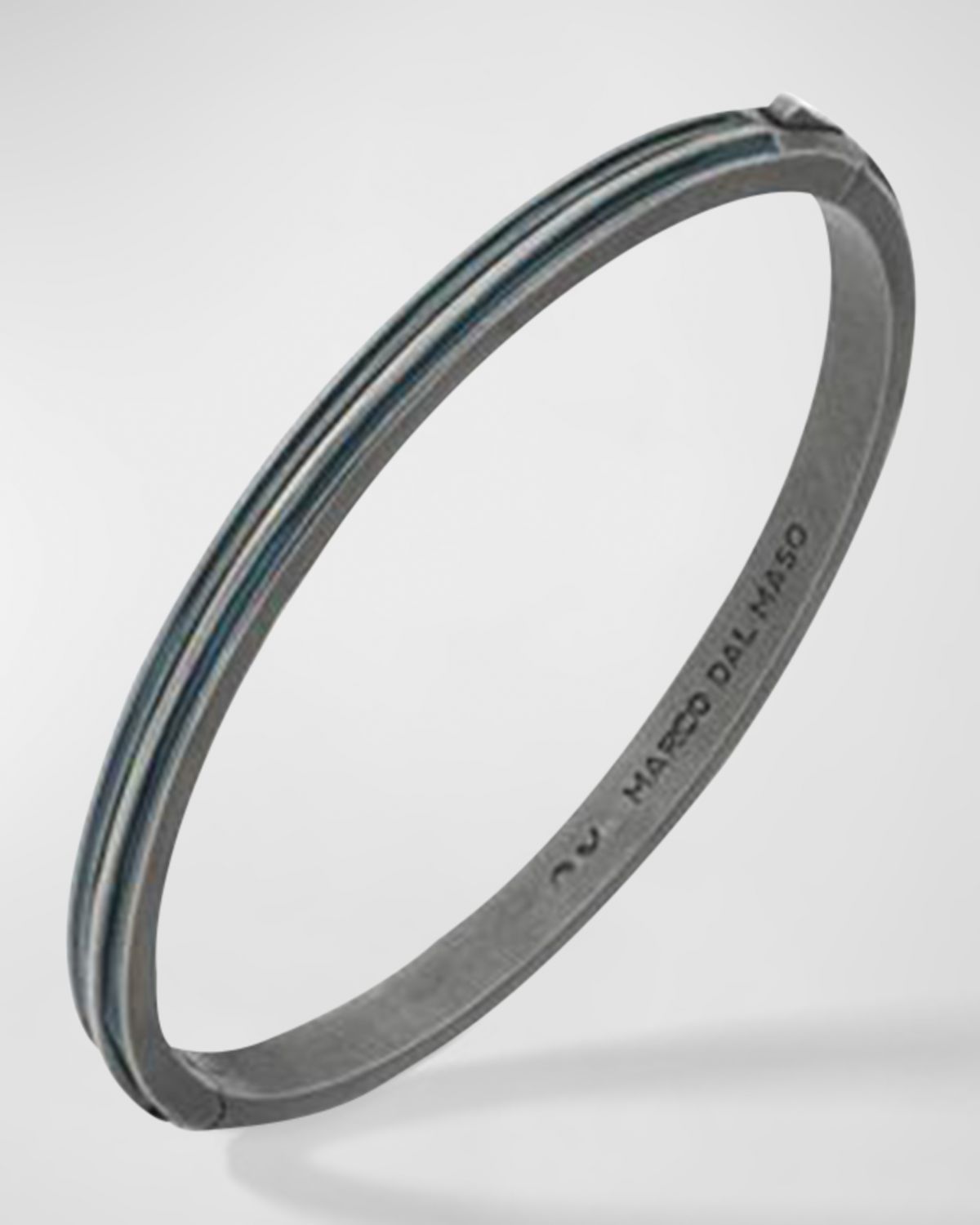 Marco Dal Maso Men 's Acies Thin Bangle Bracelet, Silver
