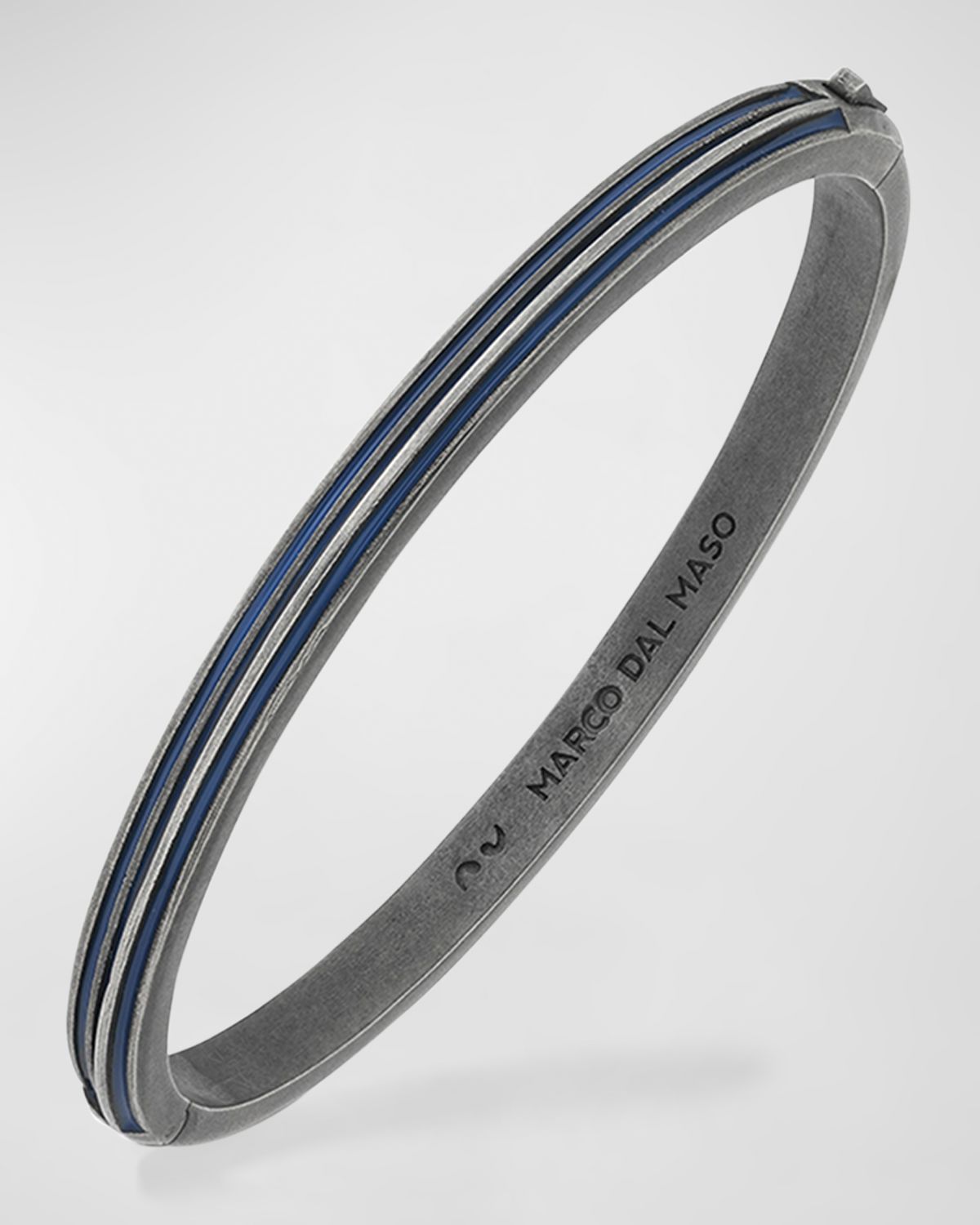 Marco Dal Maso Men 's Acies Thin Bangle Bracelet, Silver