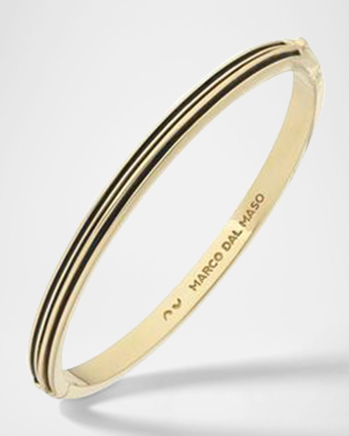 Marco Dal Maso Men 's Acies 18K Yellow Gold Polished Silver Cuff with Black Enamel