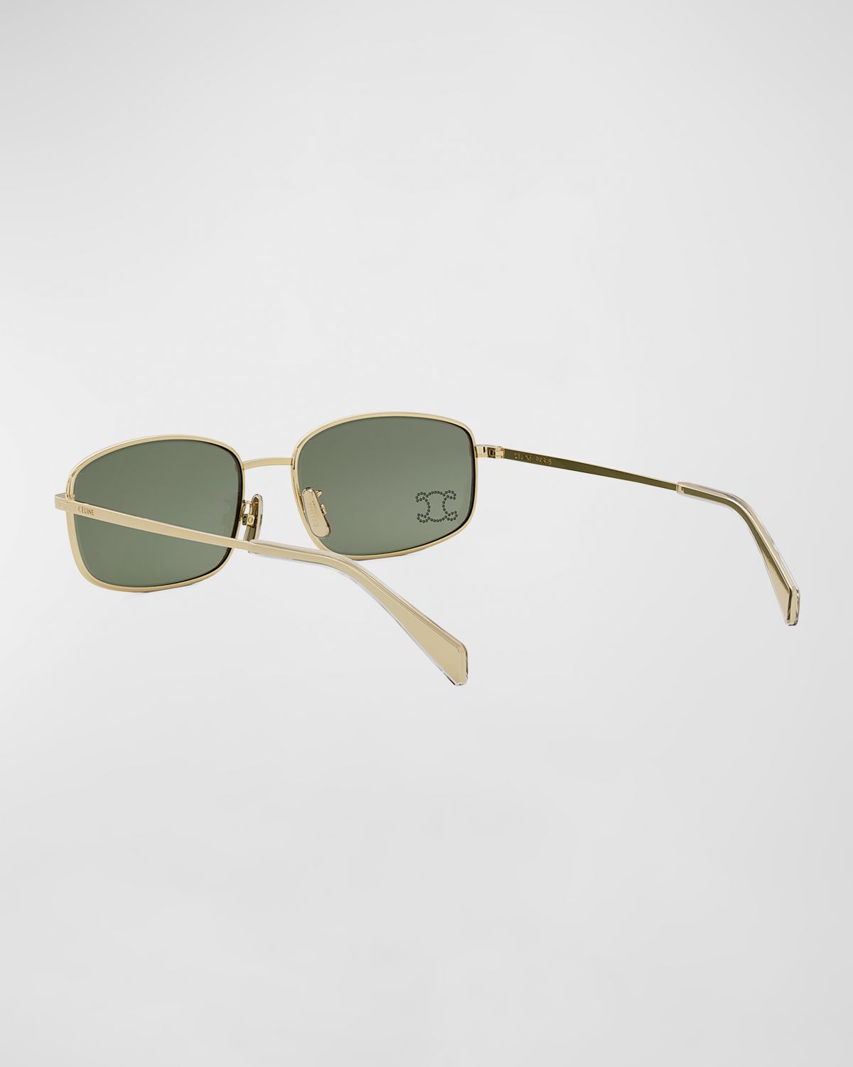 Celine Embellished Triomphe Metal Rectangle Sunglasses