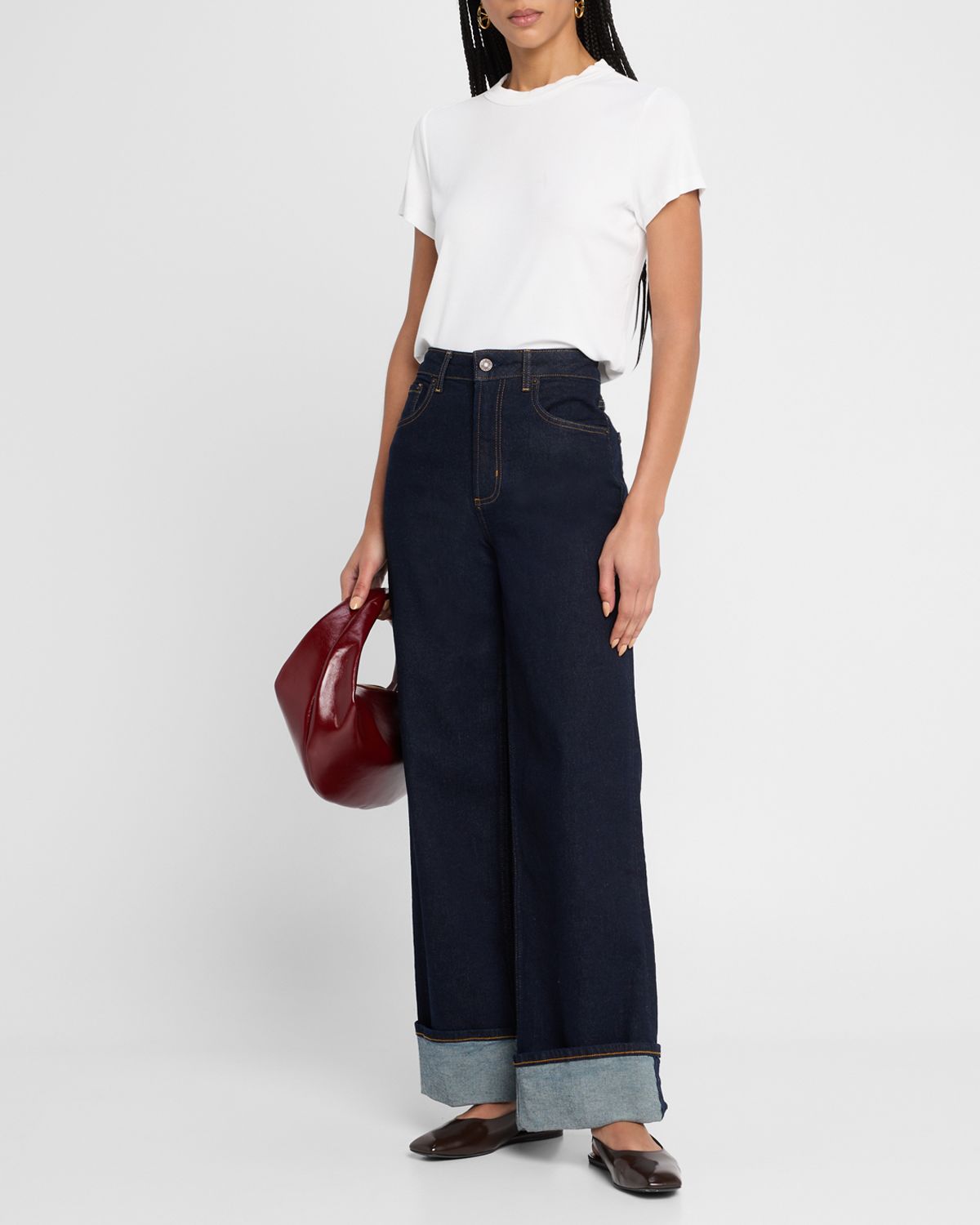 FRAME Ribbed Crewneck Baby Tee