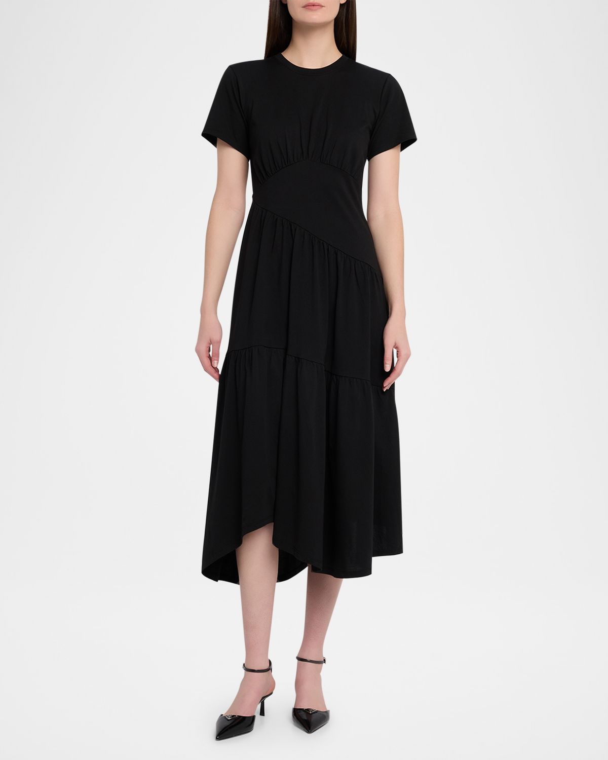 FRAME Short-Sleeve Gathered Maxi Dress | Thumbnail 6 FRAME Short-Sleeve Gathered Maxi Dress | Thumbnail 6