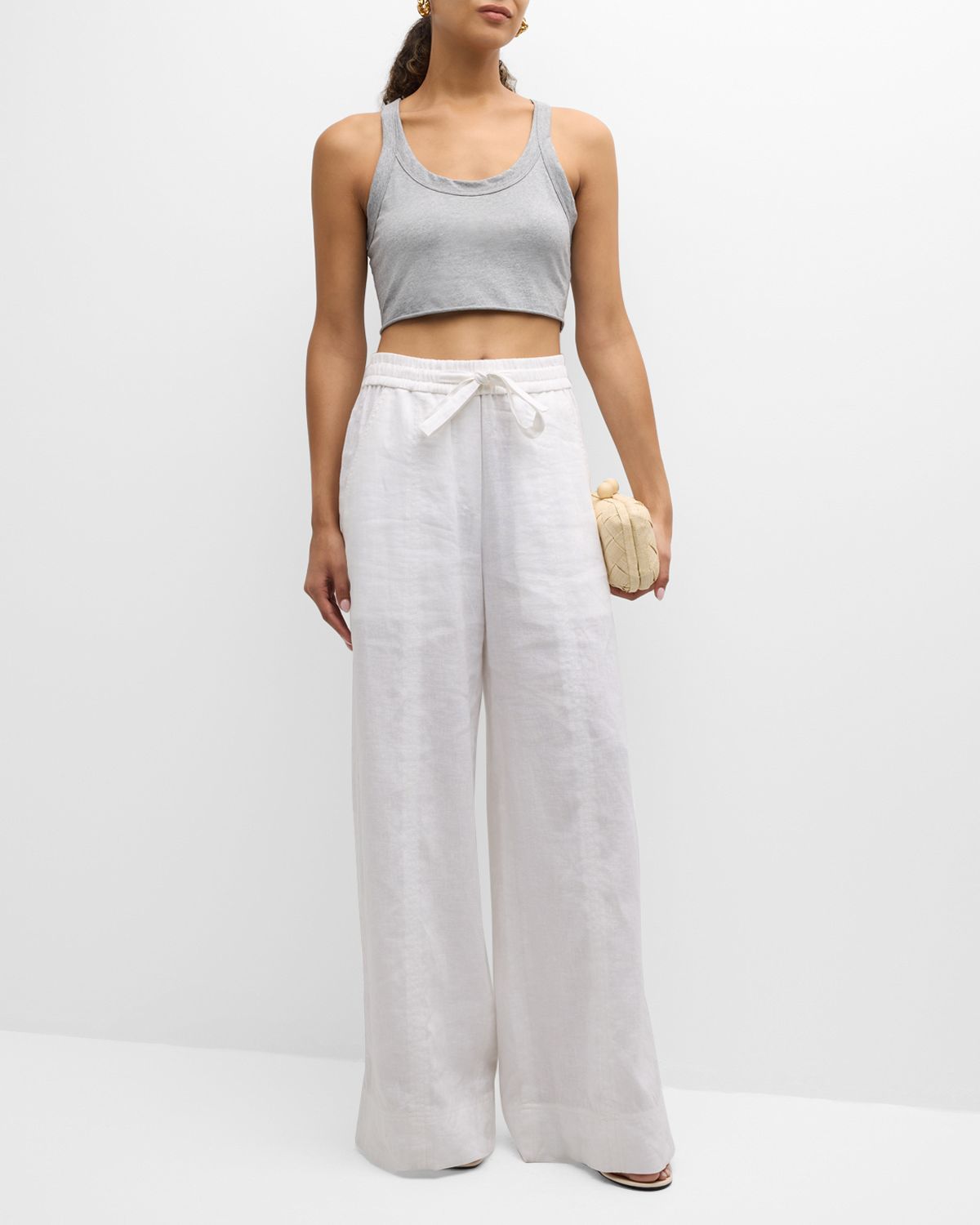 A.L.C. Halsey Cropped Scoop-Neck Tank Top