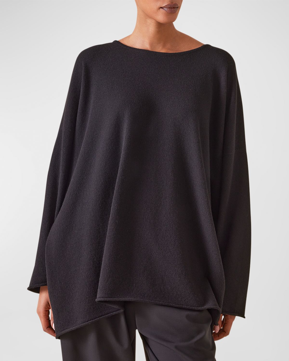 Eskandar A-Line Bateau Neck Cashmere Sweater