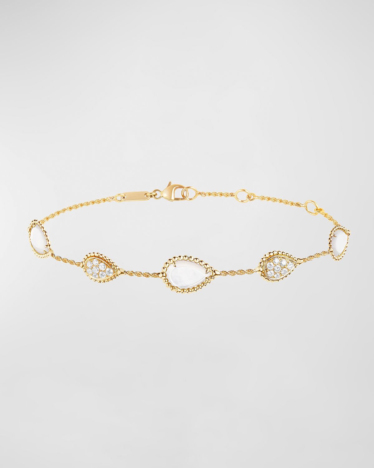 Boucheron Serpent Boheme 18K Yellow Gold Diamond and Mother-of-Pearl Bracelet