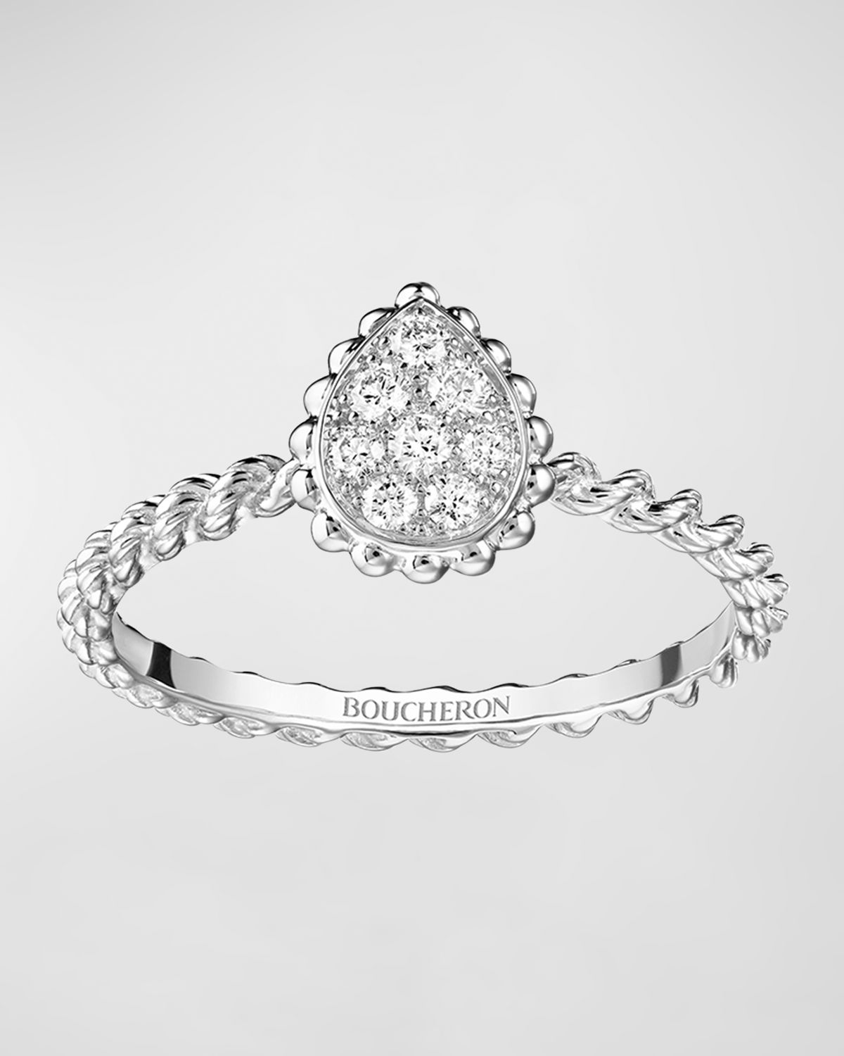 Boucheron Serpent Bohème 18K White Gold Pave Diamond Ring
