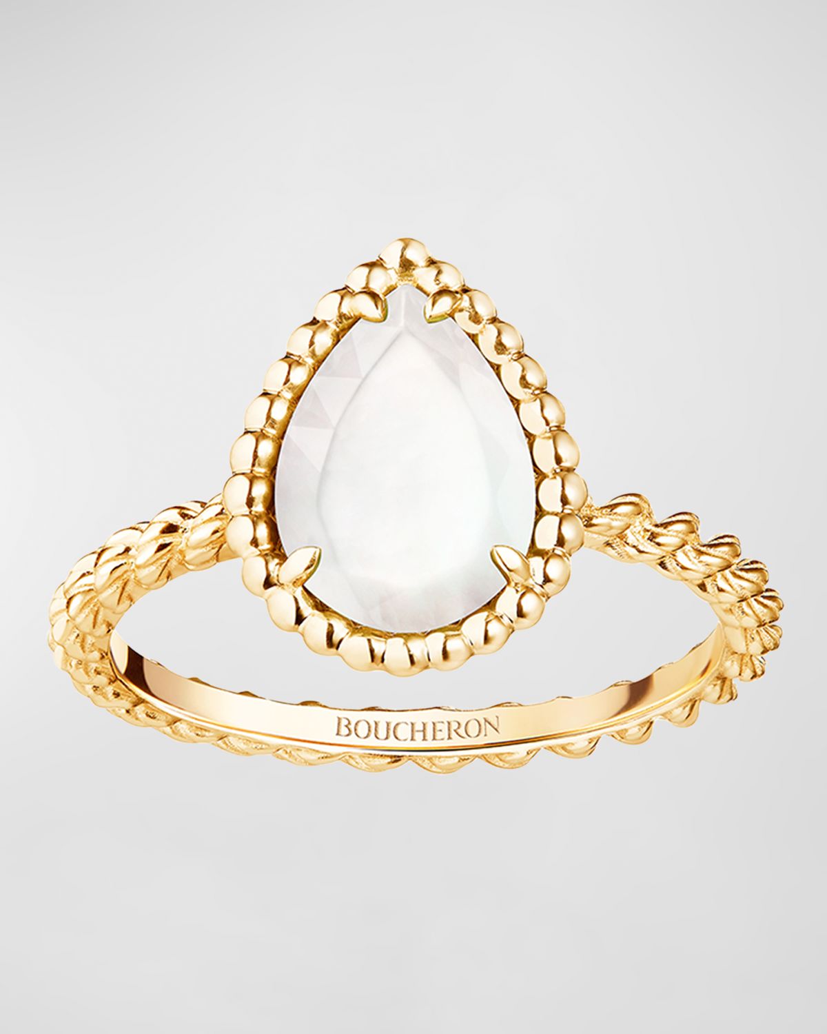 Boucheron Serpent Bohème 18K Yellow Gold Mother-of-Pearl Ring