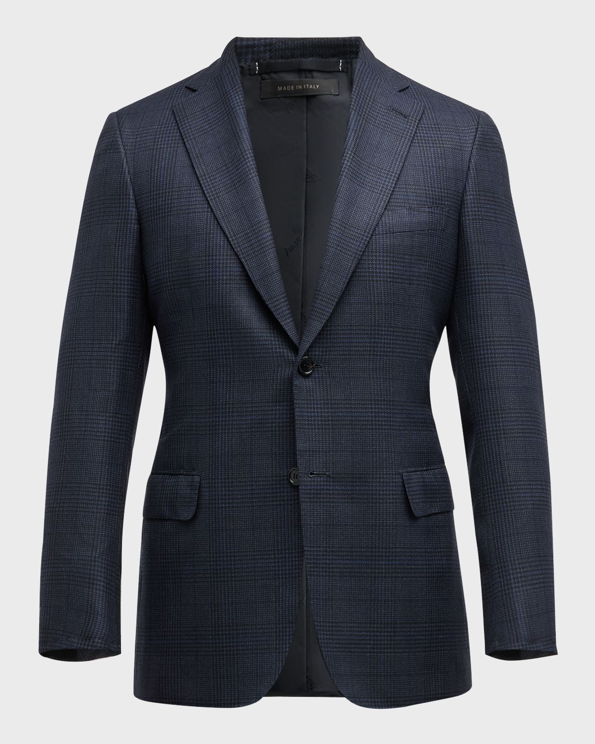 Brioni Men 's Large Plaid Wool Sport Coat
