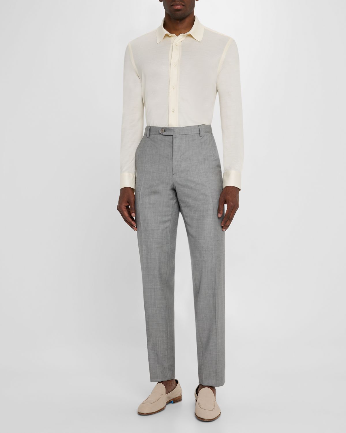 Brioni Men 's Wool Sharkskin Pants