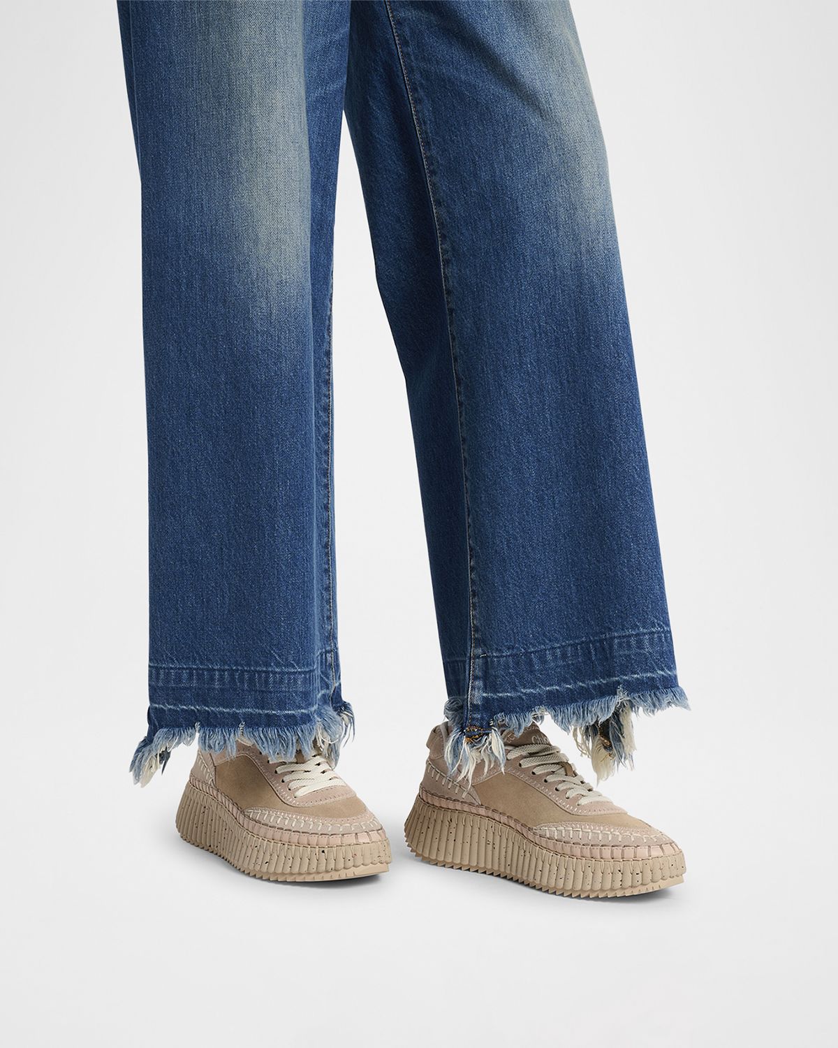 Chloe Nama Suede Stitch Walking Sneakers