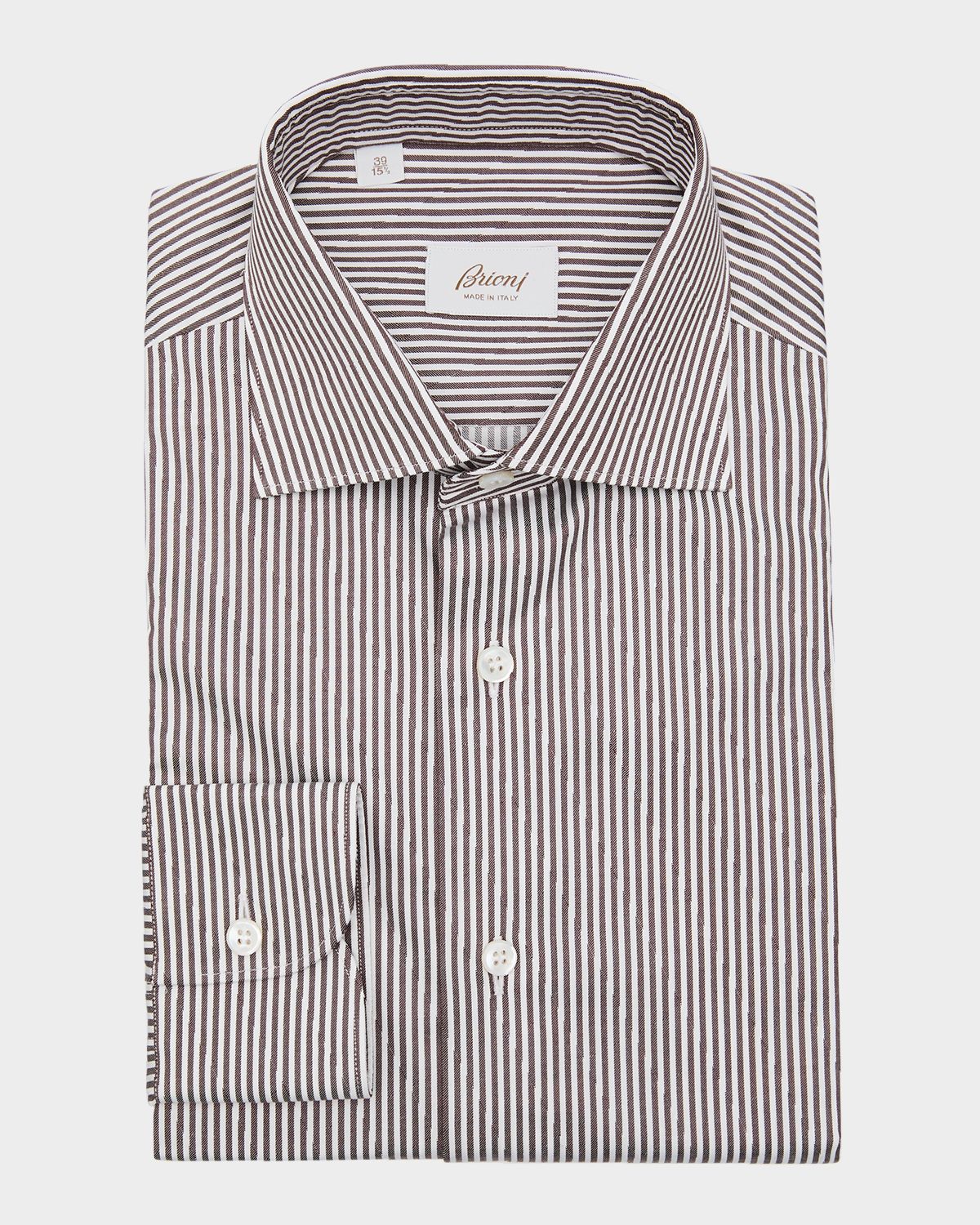 Brioni Men 's Cotton Bengal Stripe Dress Shirt