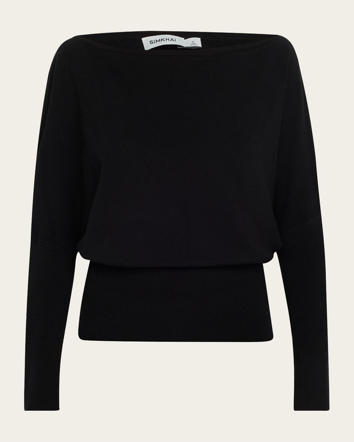 SIMKHAI Lavina Draped Off-Shoulder Sweater