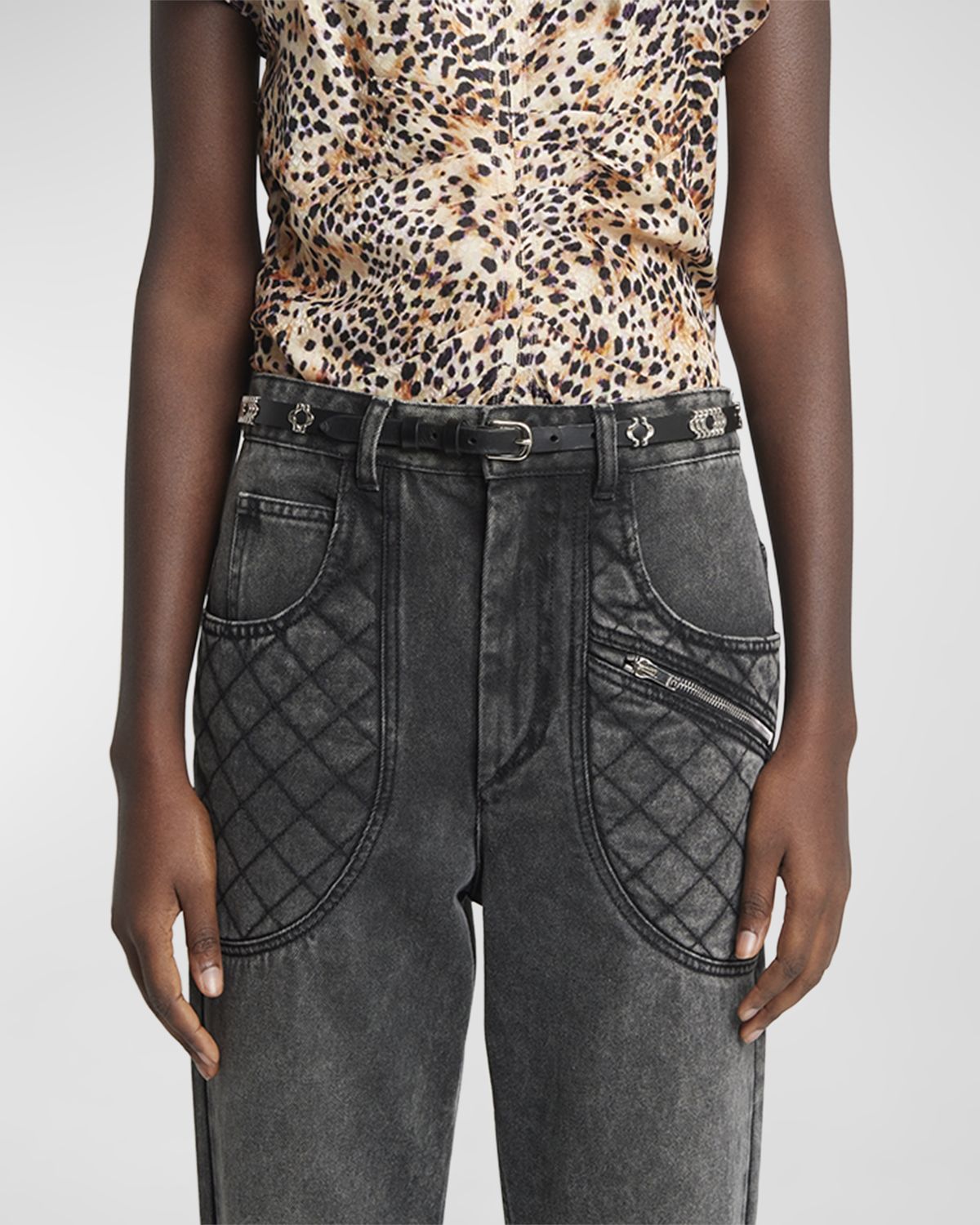 Isabel Marant Odena Leather Skinny Belt