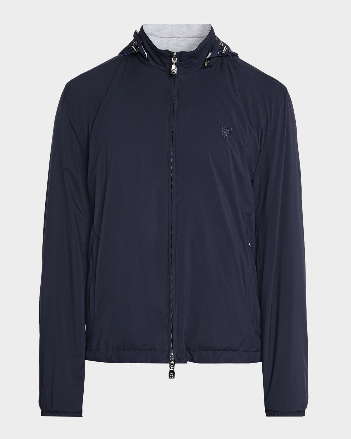 Corneliani Men 's Technical Fabric Reversible Hooded Jacket