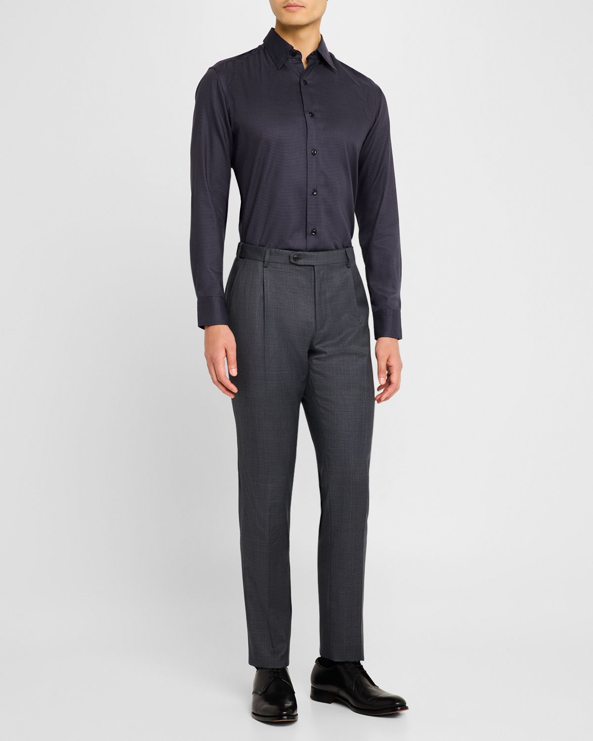 Brioni Men 's Cotton Houndstooth Sport Shirt