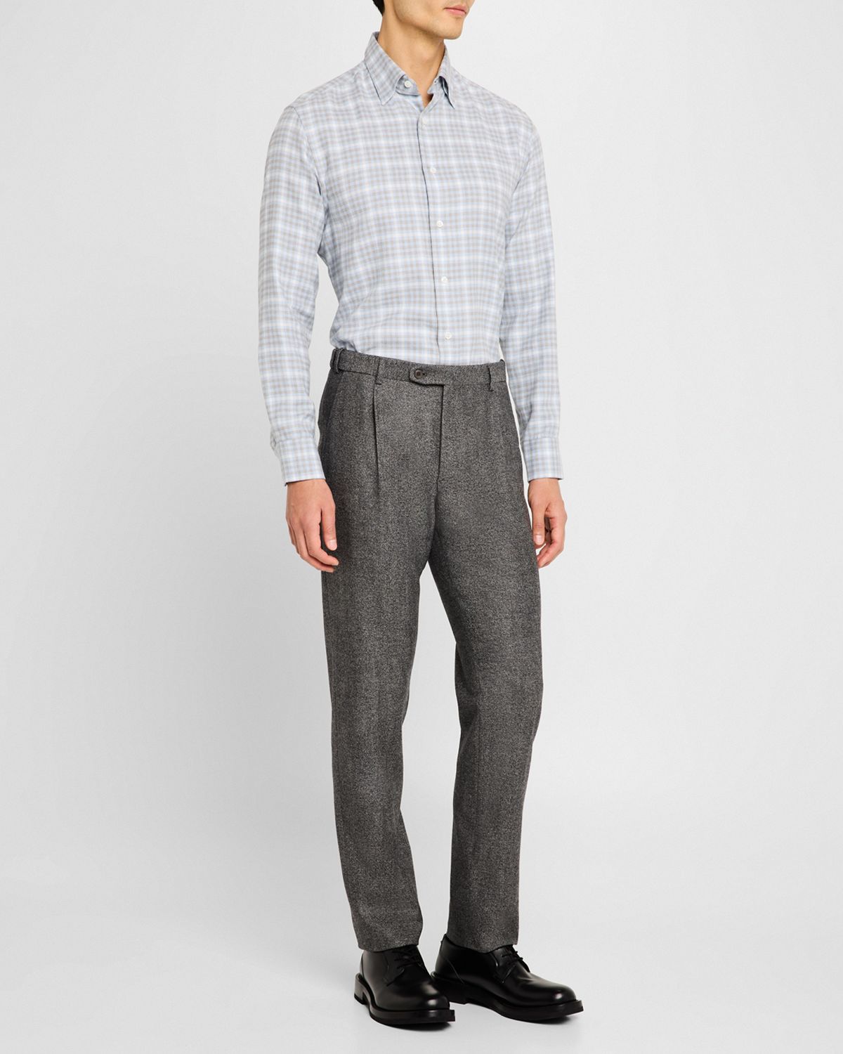 Brioni Men 's Check Flannel Casual Button-Down Shirt