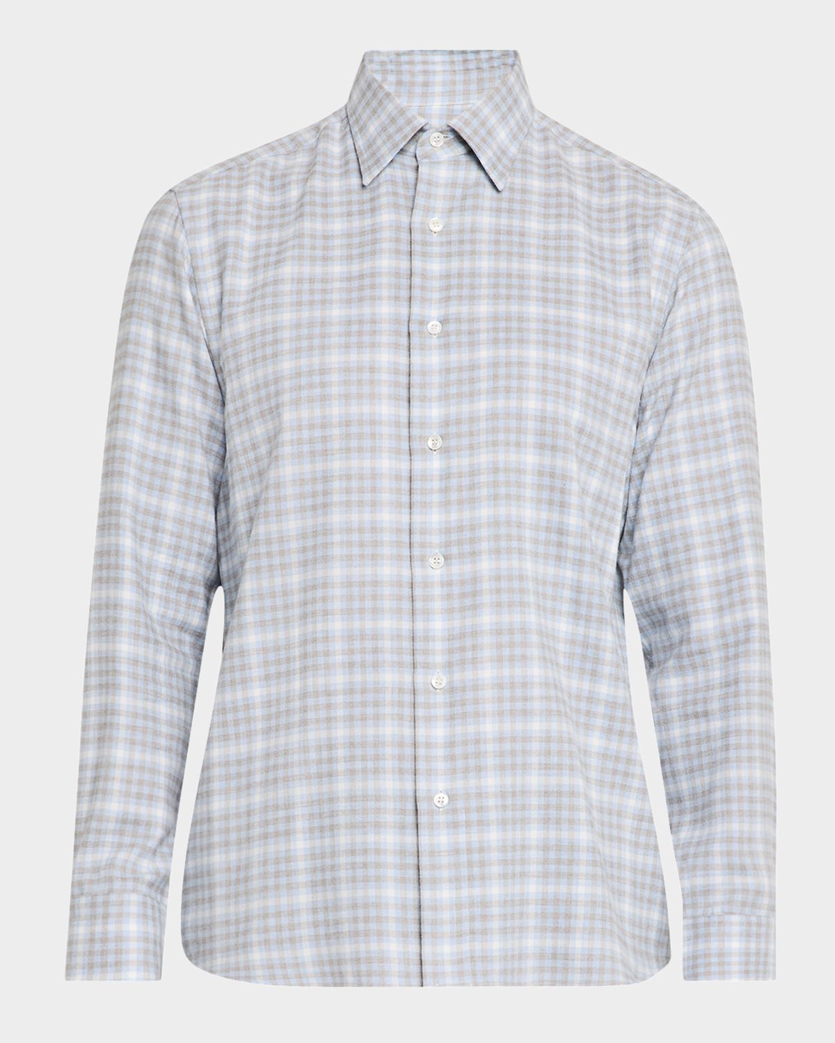 Brioni Men 's Check Flannel Casual Button-Down Shirt