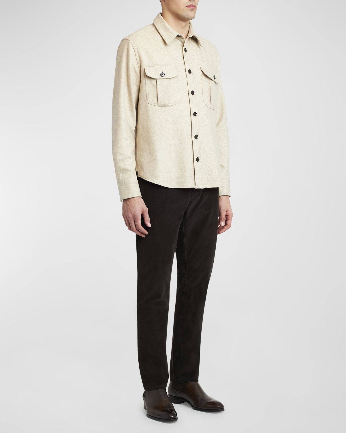 Brioni Men 's Cashmere Jersey Overshirt