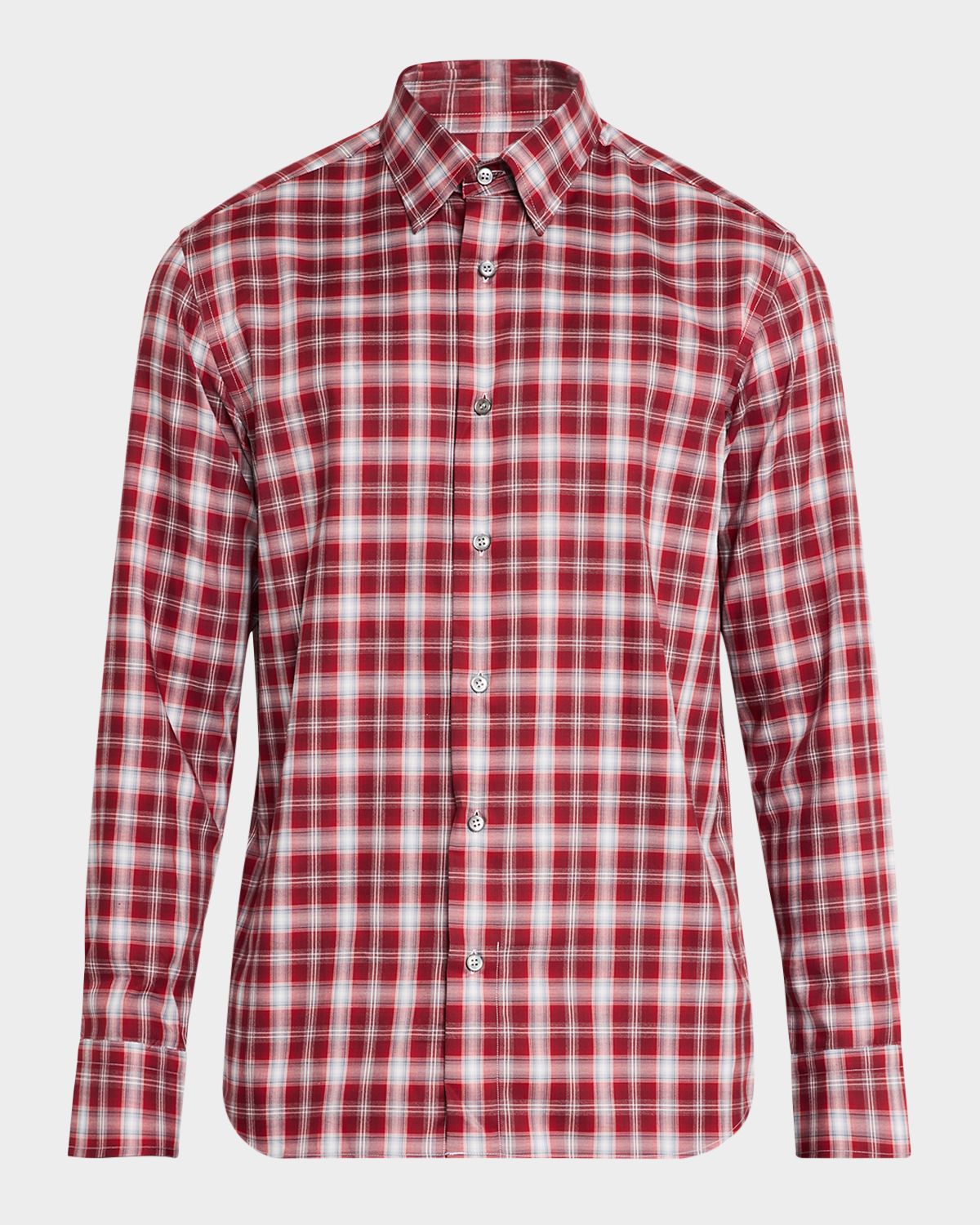 Brioni Men 's Cotton Check Casual Button-Down Shirt