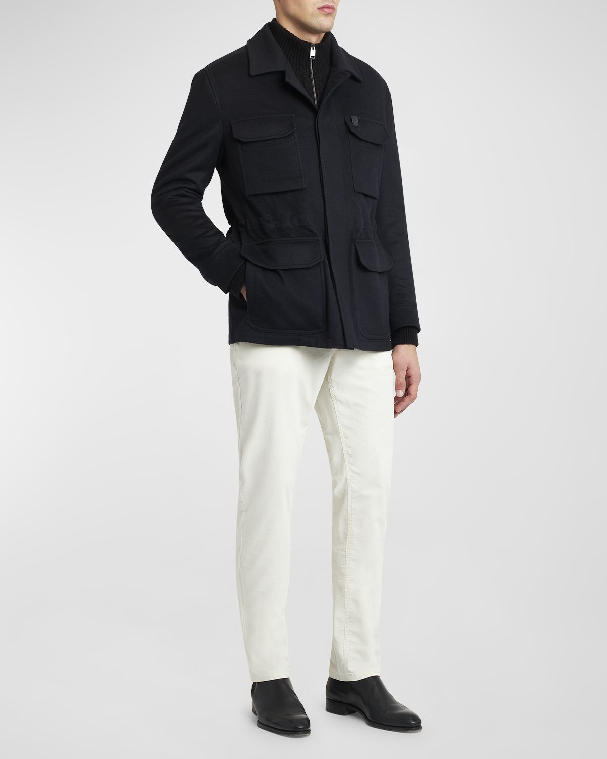 Brioni Men 's Sahariana Wool-Cashmere Utility Jacket