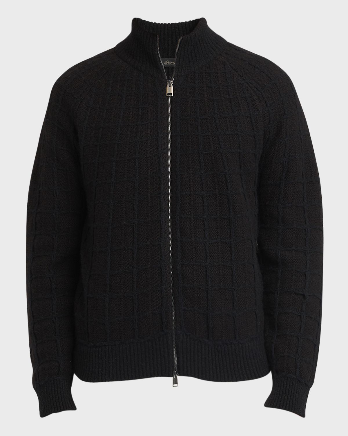 Brioni Men 's Cashmere Jacquard Full-Zip Sweater