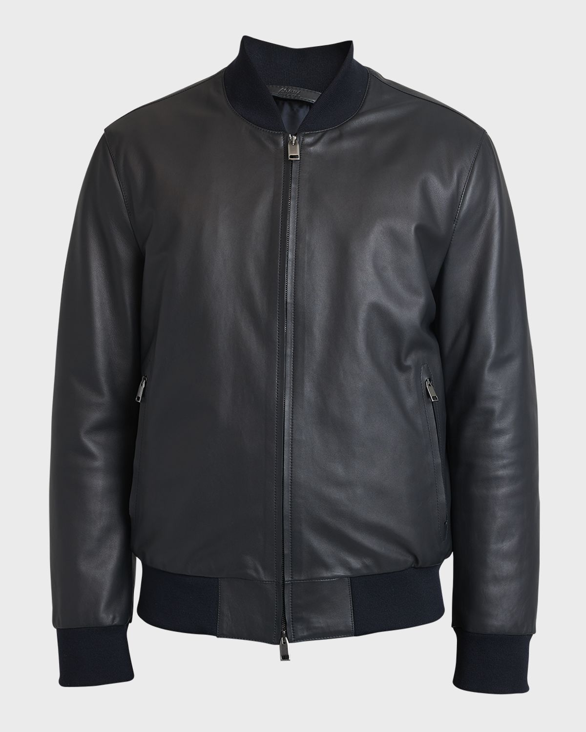 Brioni Men 's Classic Leather Bomber Jacket