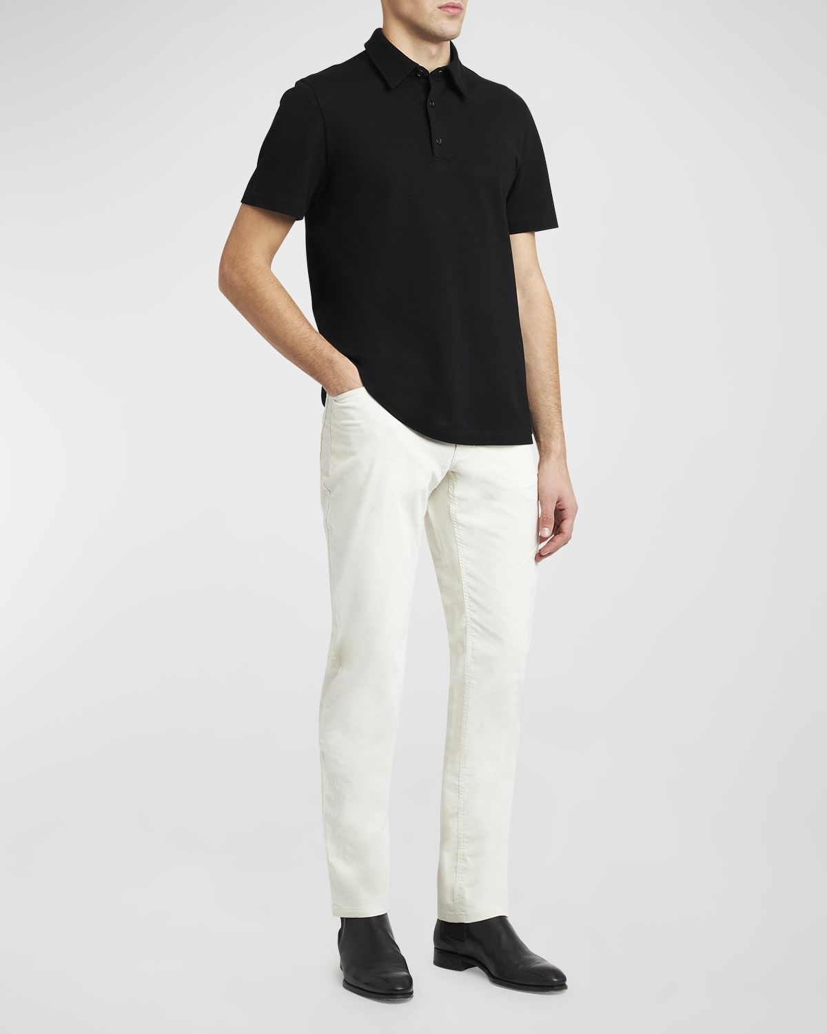 Brioni Men 's Cotton Jersey Polo Shirt