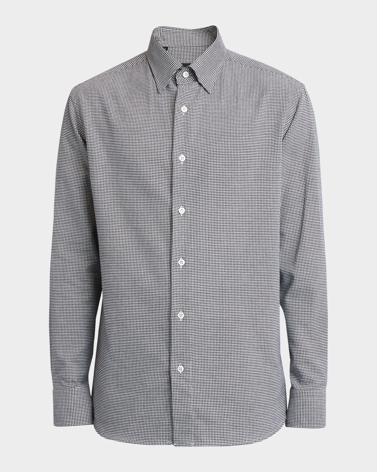 Brioni Men 's Cotton Micro-Houndstooth Sport Shirt