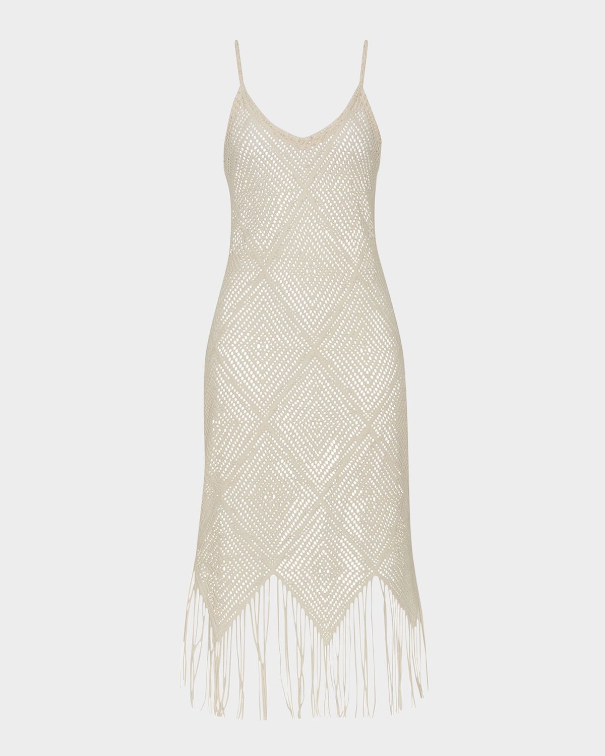 La Blanca Crochet the Day V-Neck Midi Dress