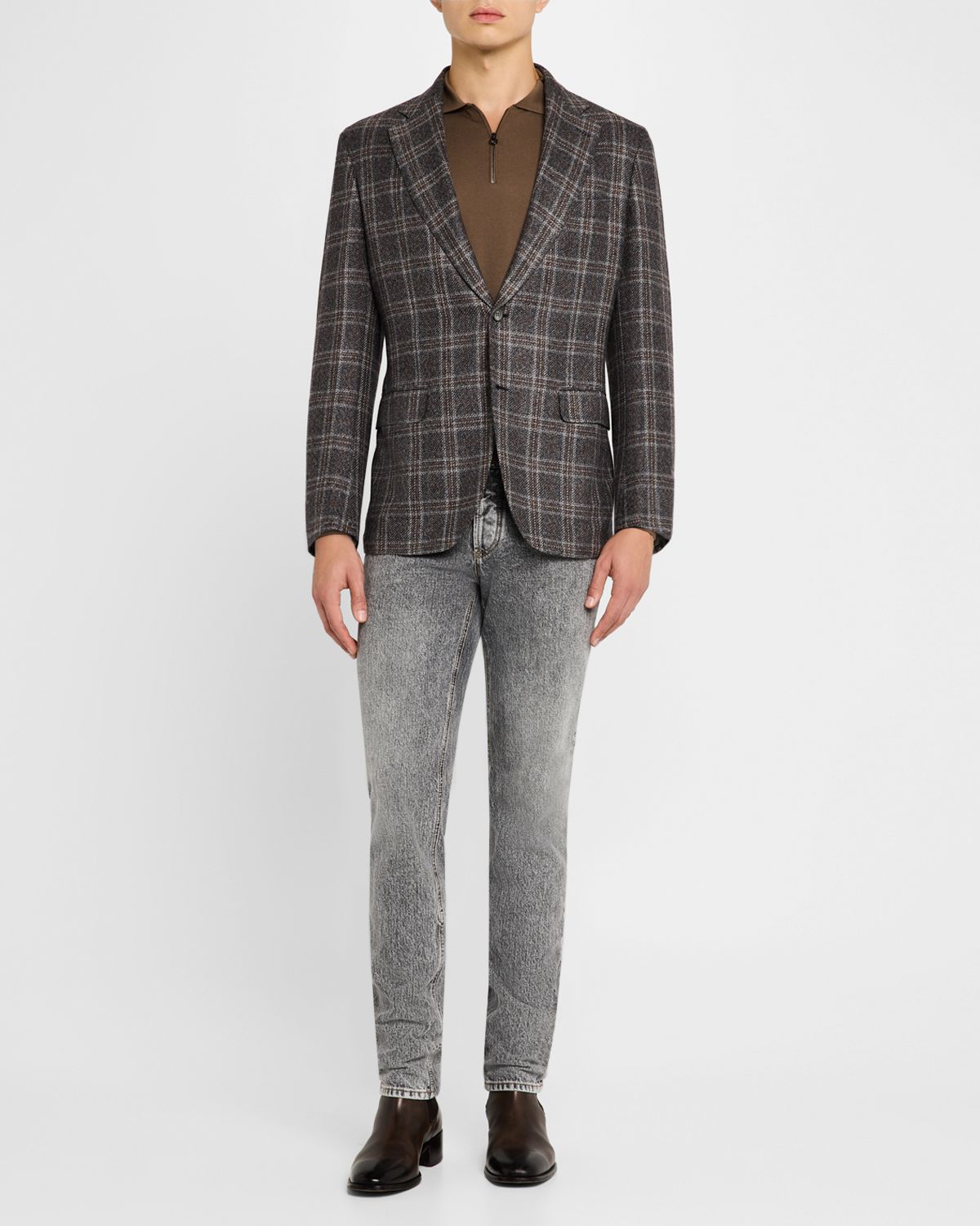 Brioni Men 's Wool-Cashmere Plaid Sport Coat
