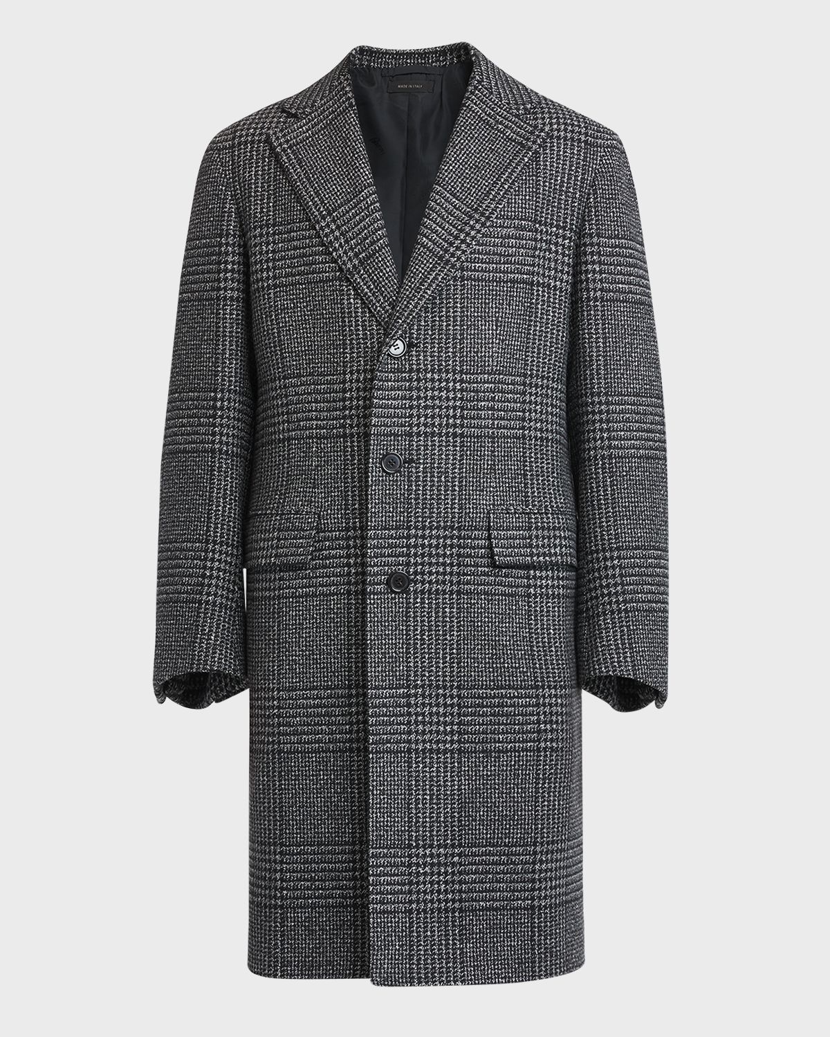 Brioni Men 's Wool-Cashmere Plaid Topcoat