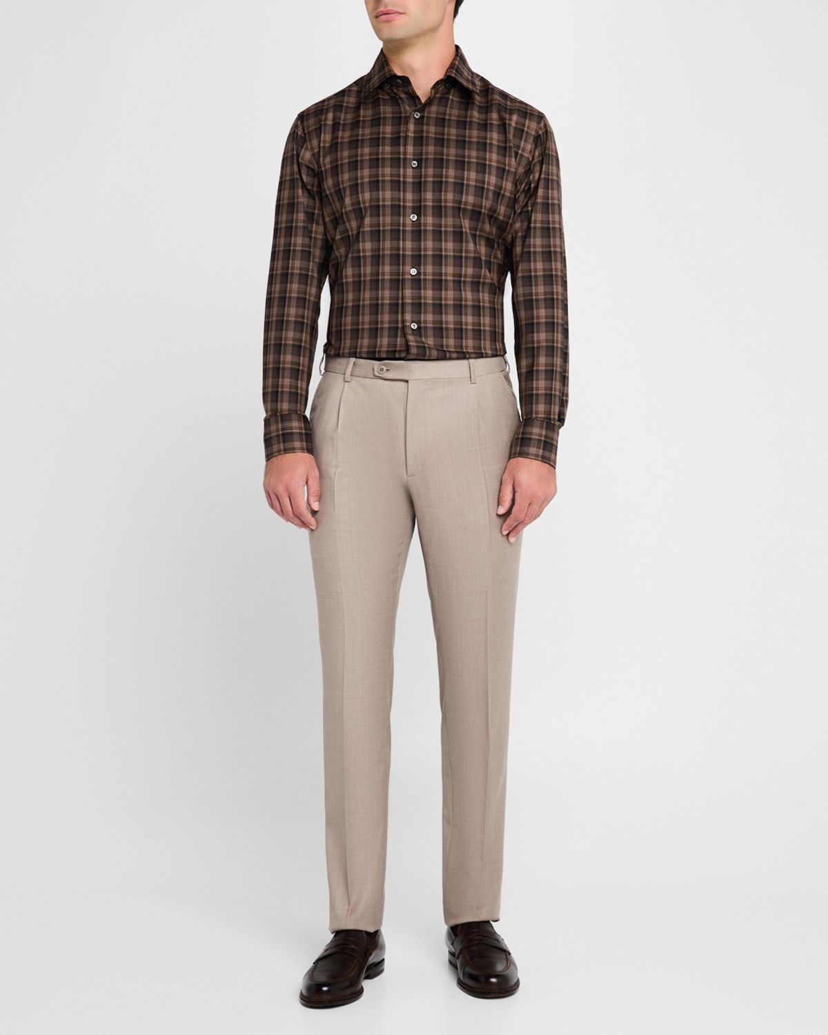 Brioni Men 's Wool Twill Trousers
