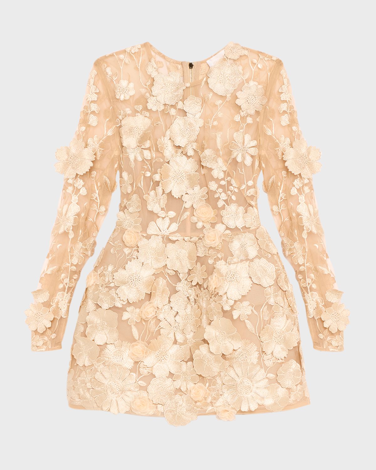 Bronx Banco Bouquet Maraya Embroidered Illusion Mini Dress | Thumbnail 8