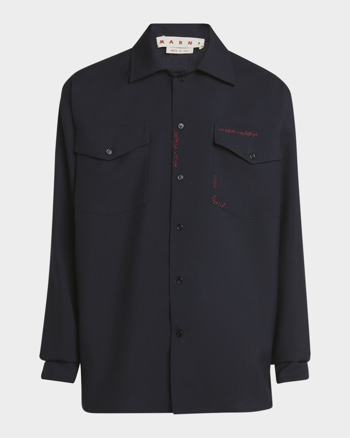 Marni Men 's Embroidered Logo Sport Shirt | Thumbnail 7 Marni Men 's Embroidered Logo Sport Shirt | Thumbnail 7