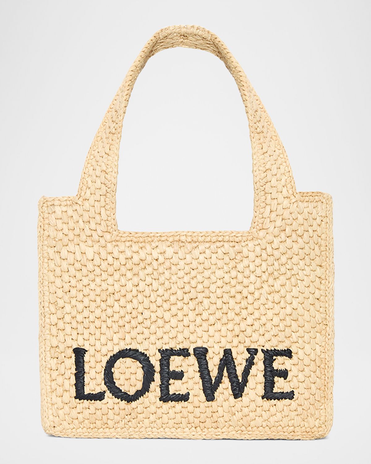Loewe x Paula 's Ibiza Font Logo Mini Tote Bag in Raffia