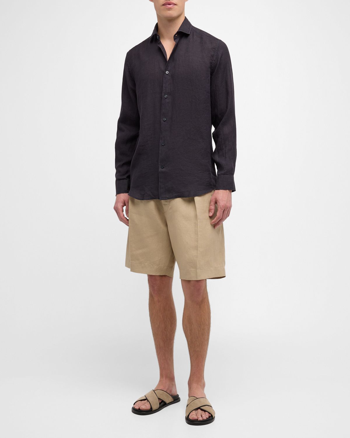 Frescobol Carioca Men 's Antonio Linen Casual Button-Down Shirt